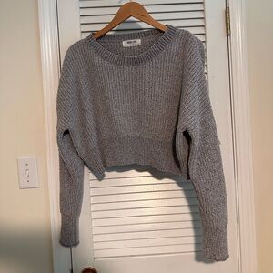 Gray Knit Cropped Sweater